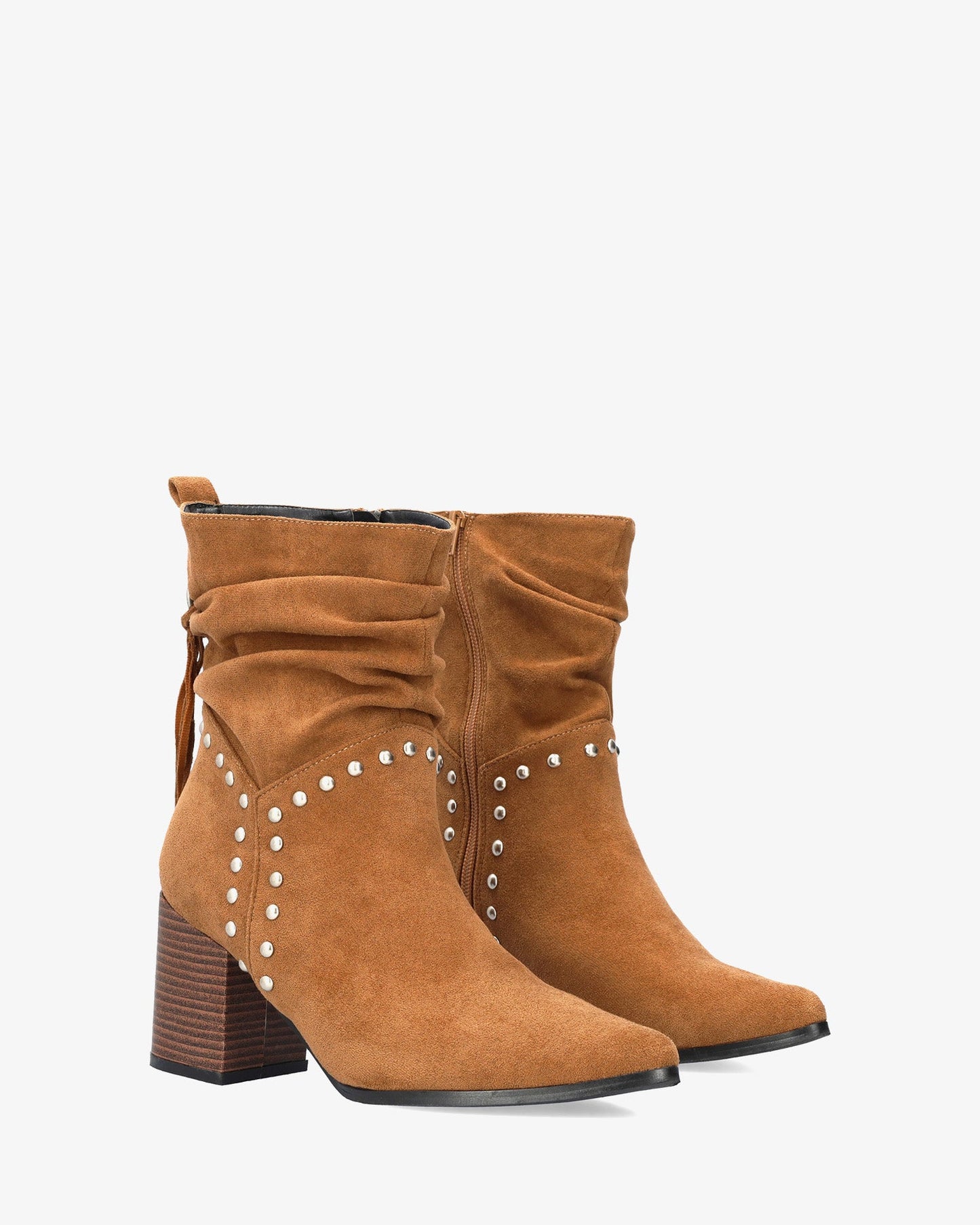 Brown faux suede cowboy boots