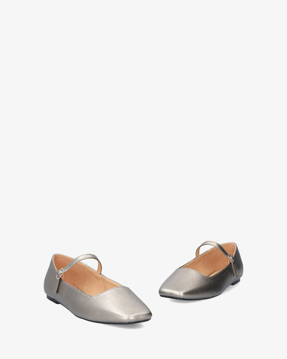 Bailarina plana en soft plata vieja