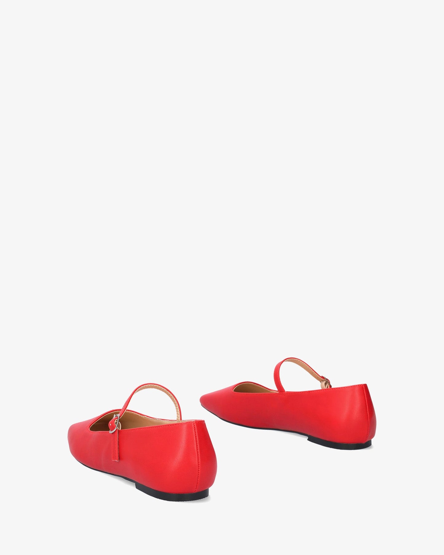 Flat ballerina flats in soft red