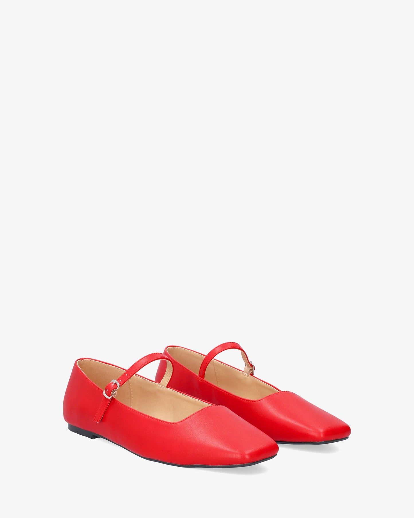 Flat ballerina flats in soft red