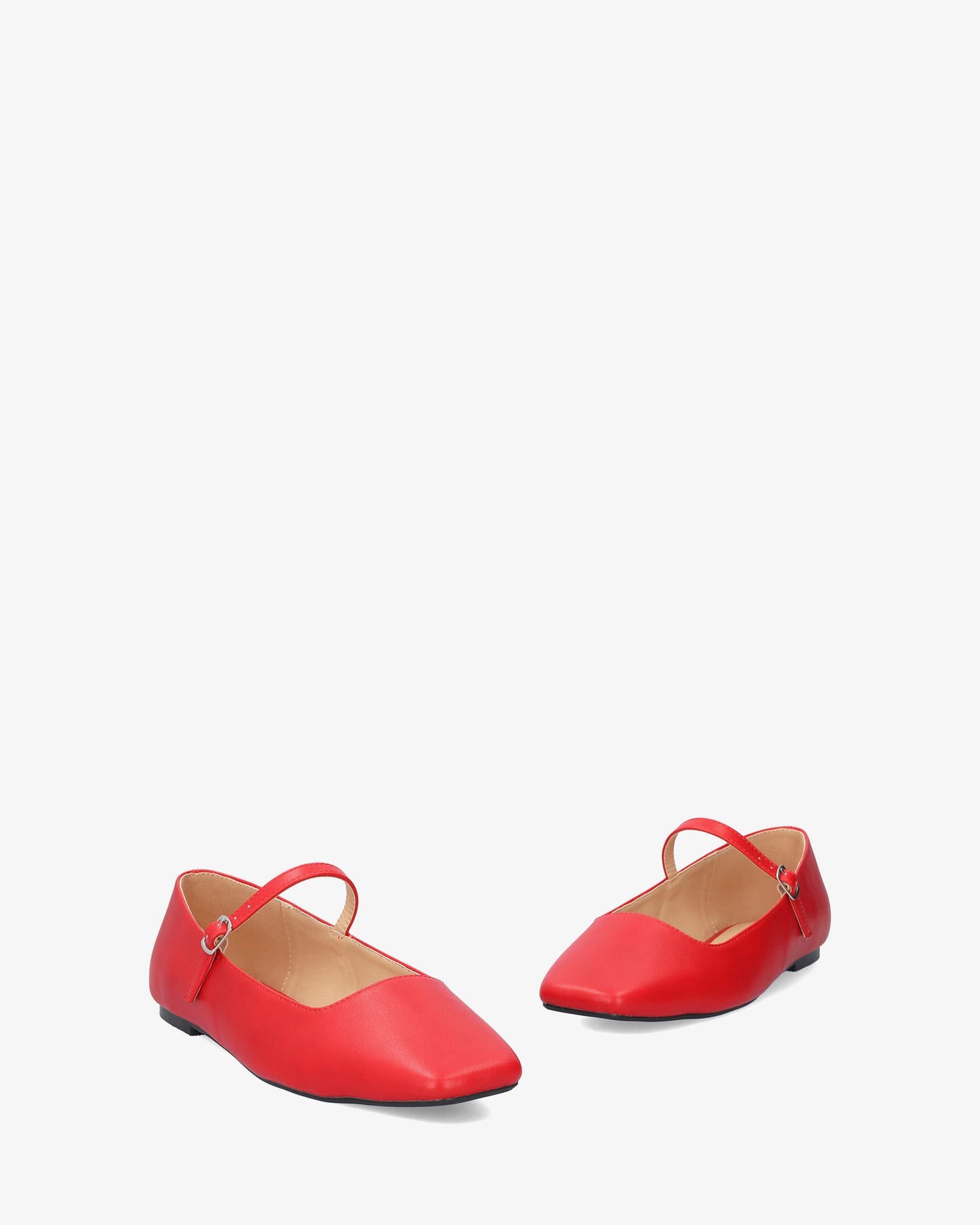 Flat ballerina flats in soft red