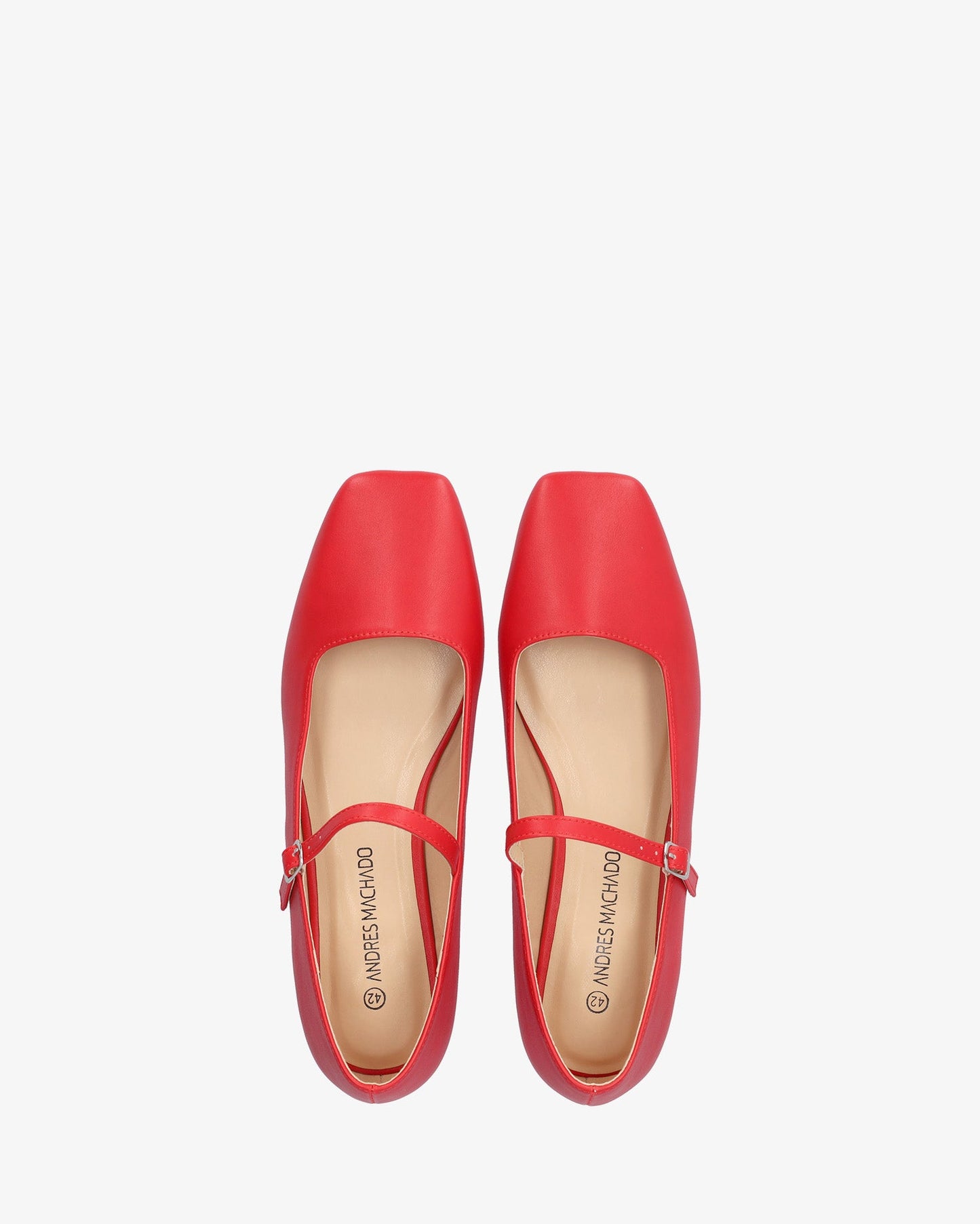 Flat ballerina flats in soft red