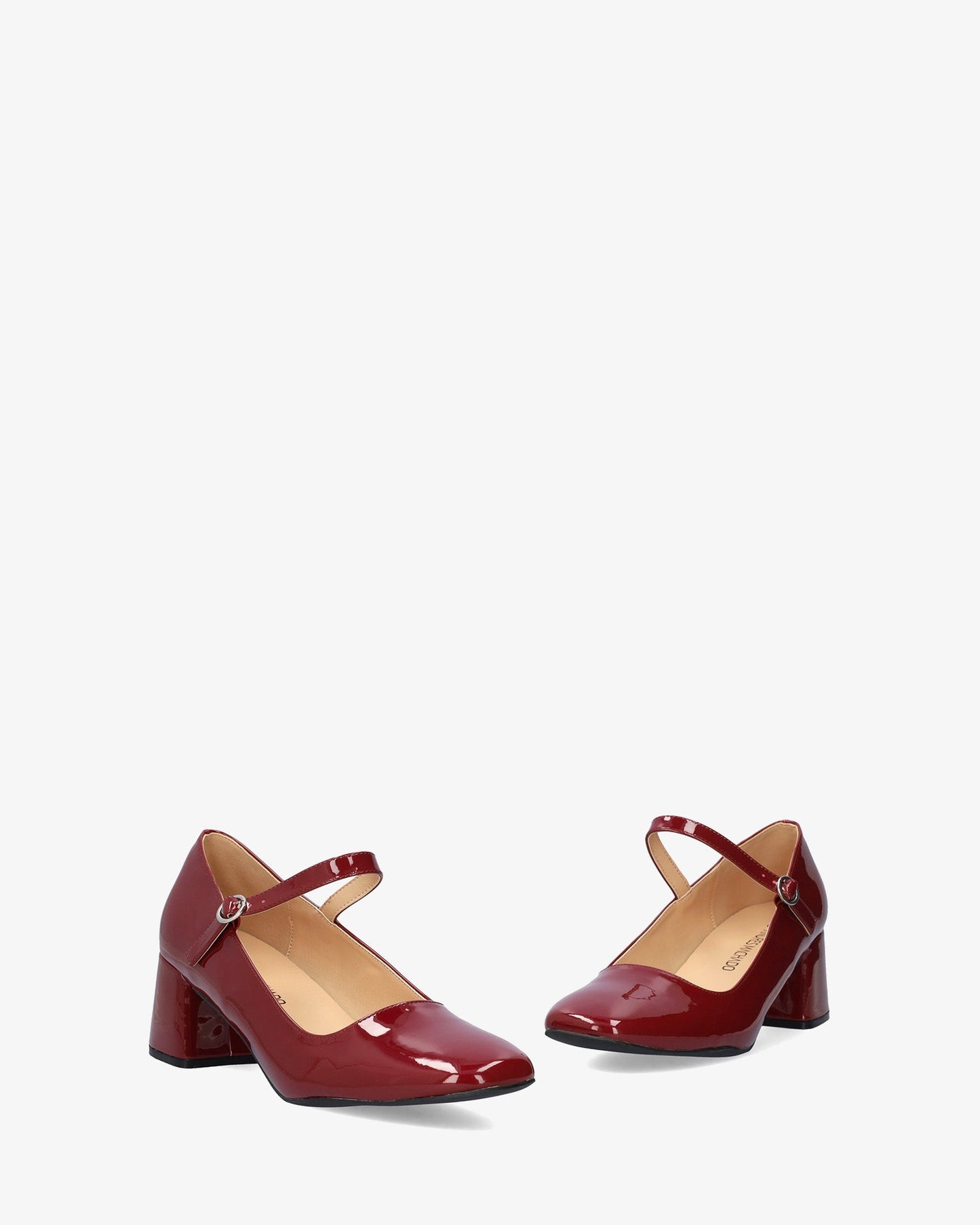 Mary Jane con tacón en charol granate