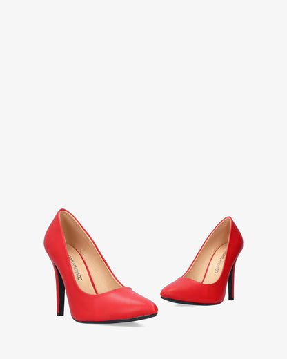 Salón con tacón en soft rojo