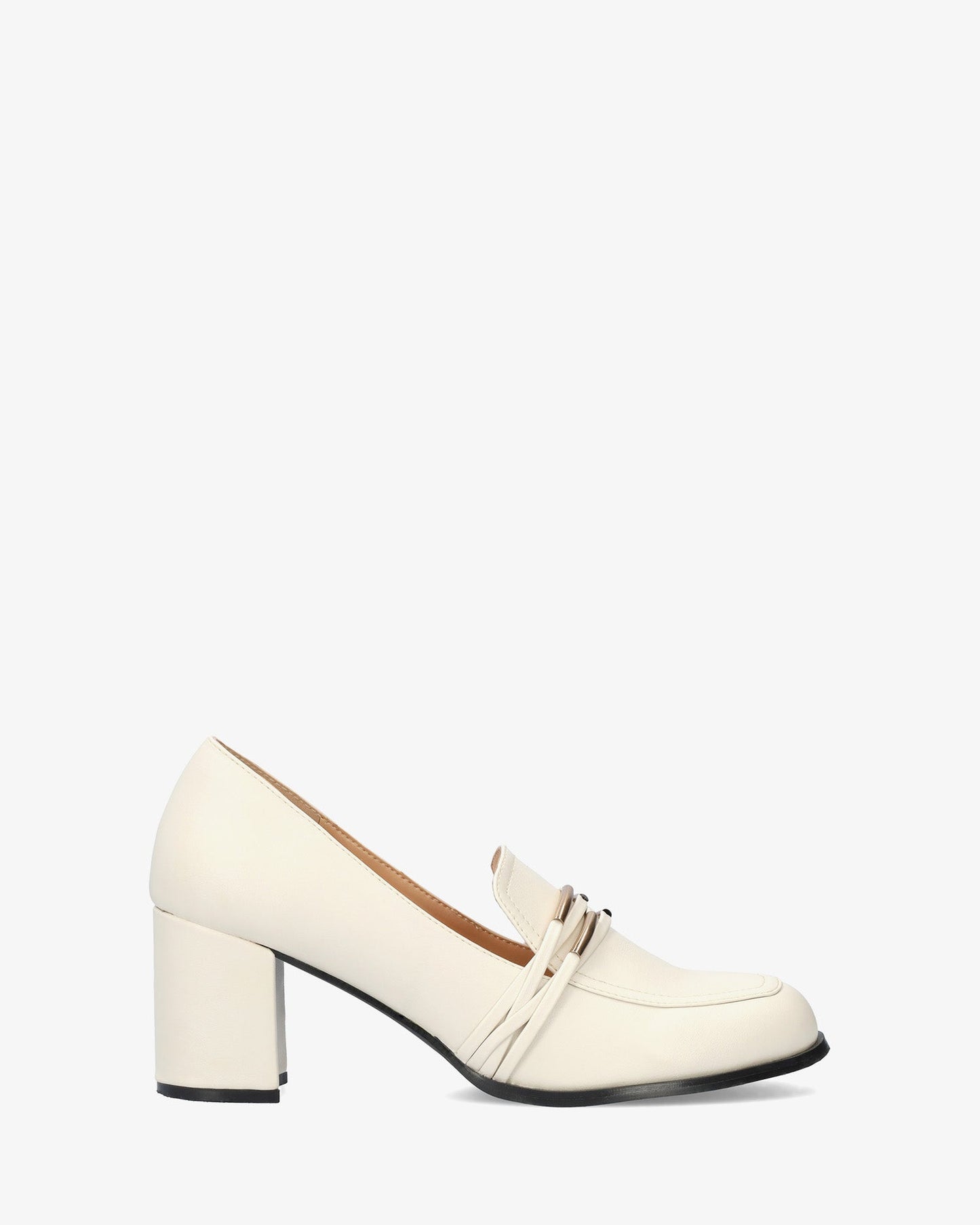 Mocasín con tacón en soft beige