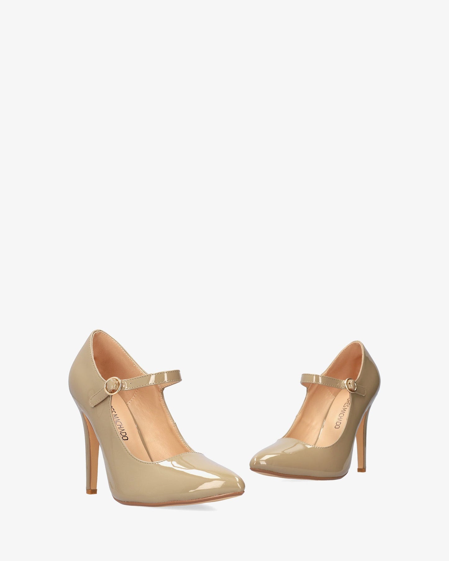 Mary jane con tacón en charol beige