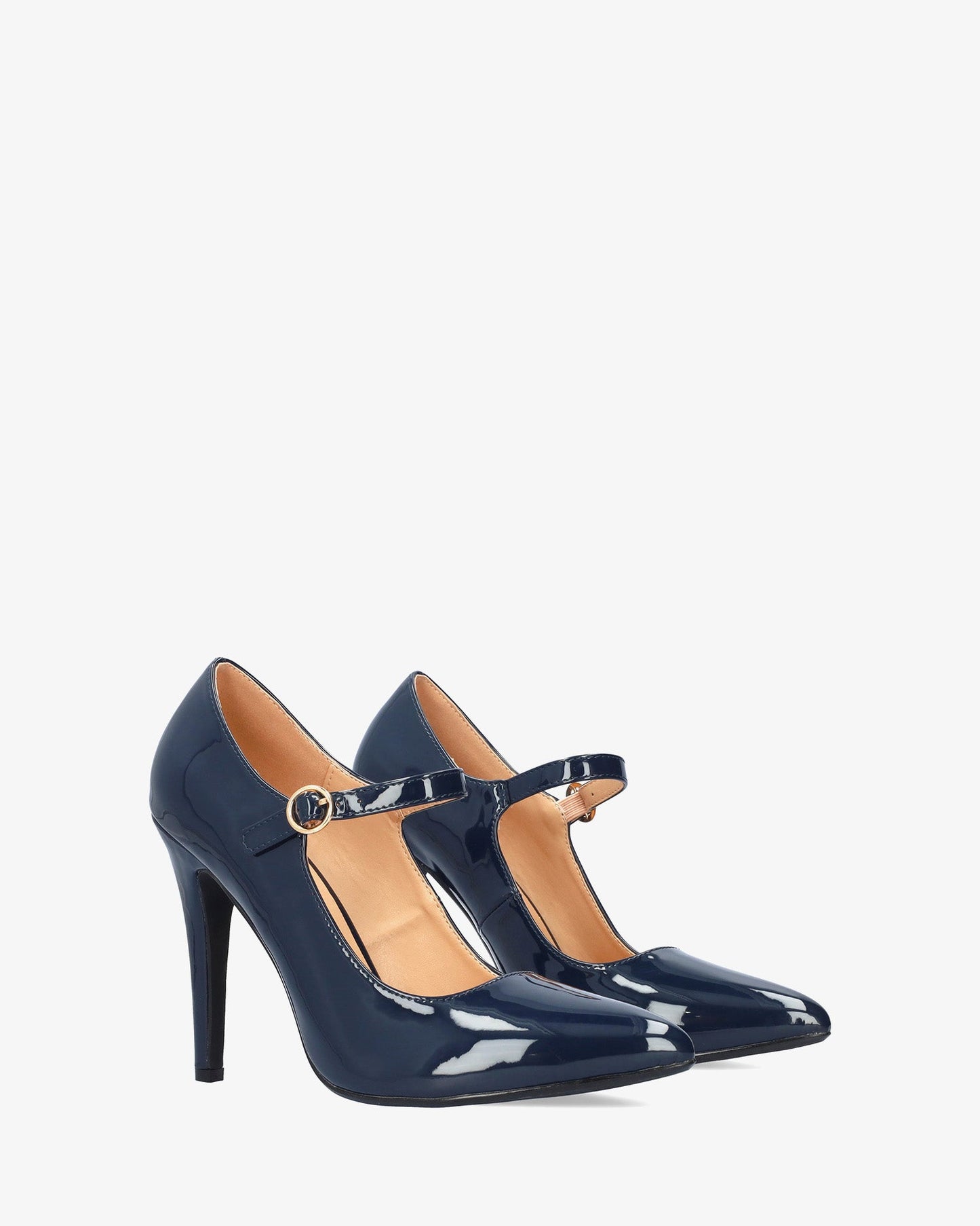 Mary Jane with heel in navy patent leather
