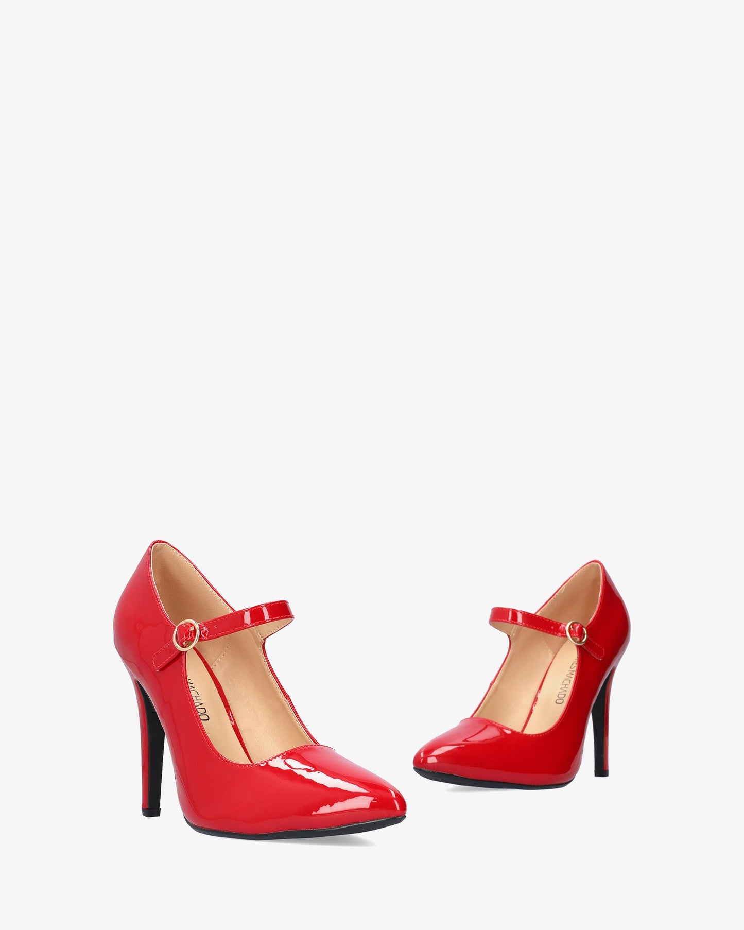 Mary jane con tacón en charol rojo