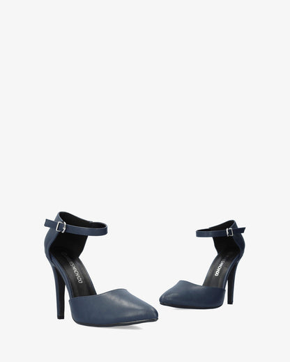 Court court with heel in soft navy