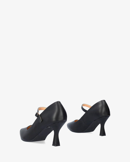 Mary jane con tacón kitten heel en soft negro