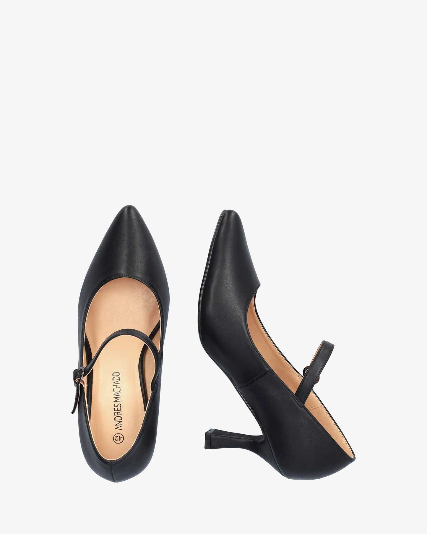 Mary jane con tacón kitten heel en soft negro