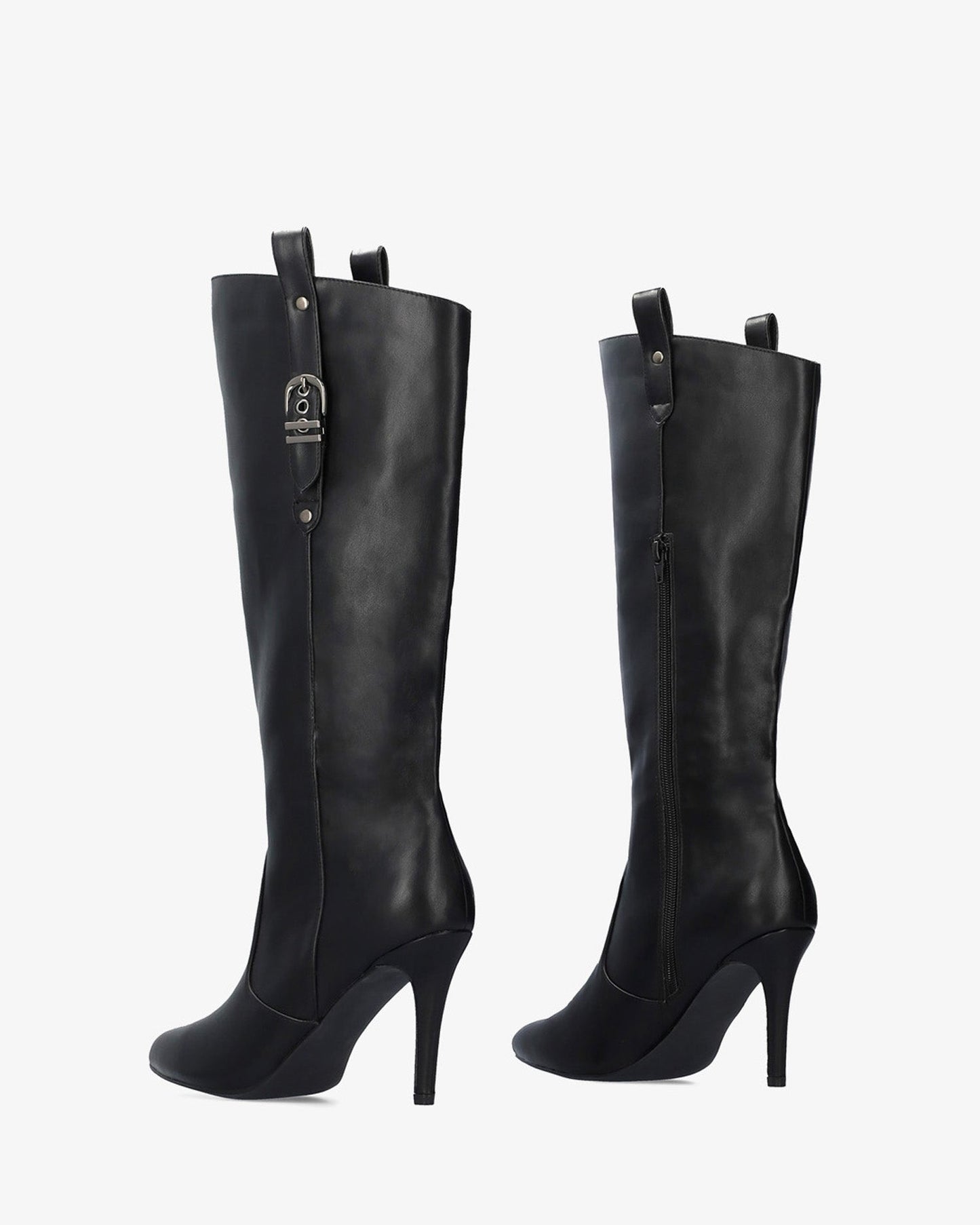 High heeled boot in soft black