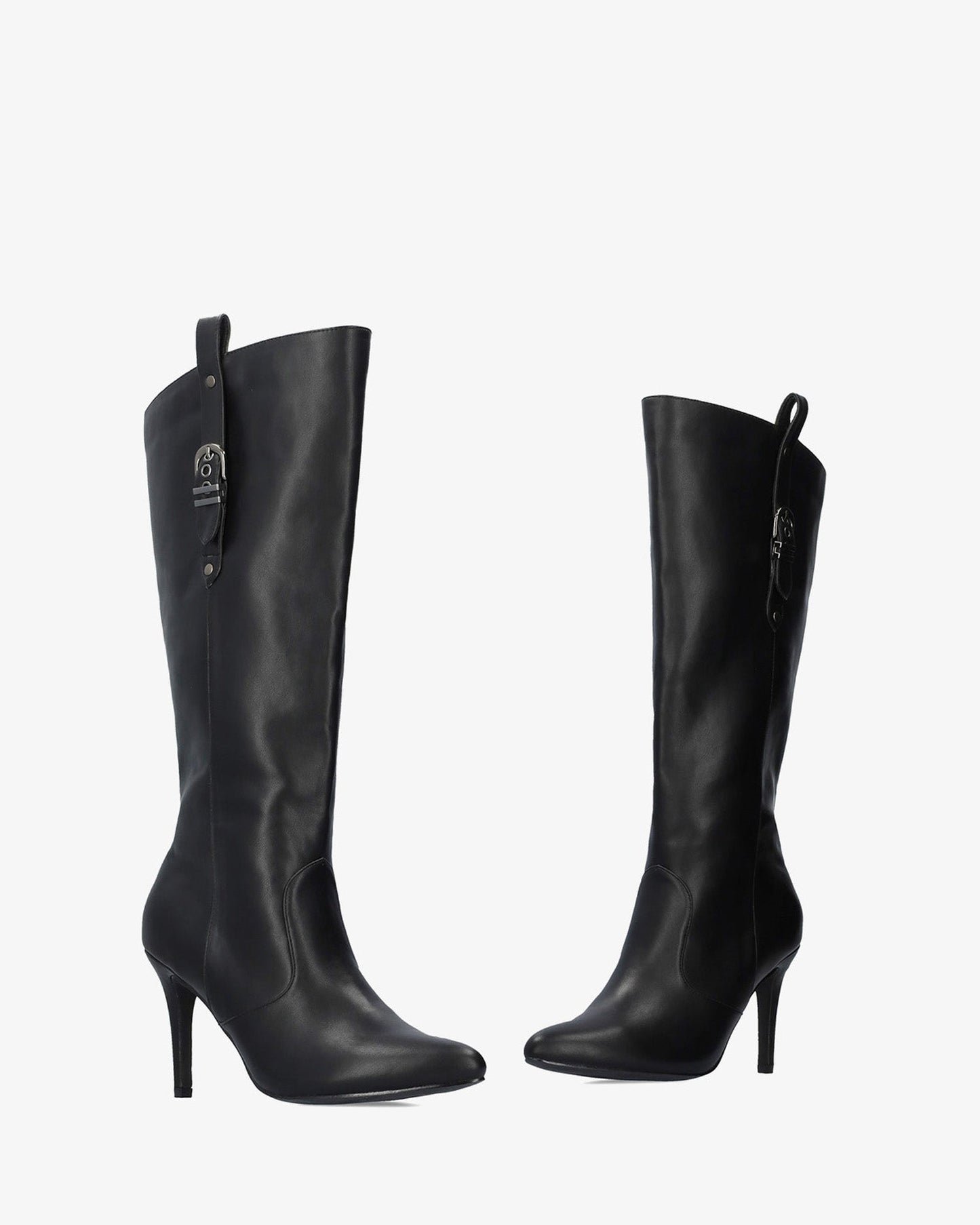 High heeled boot in soft black