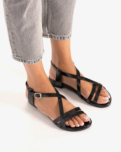 Sandalia plana en soft negro