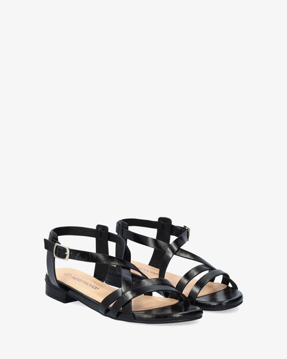 Sandalia plana en soft negro