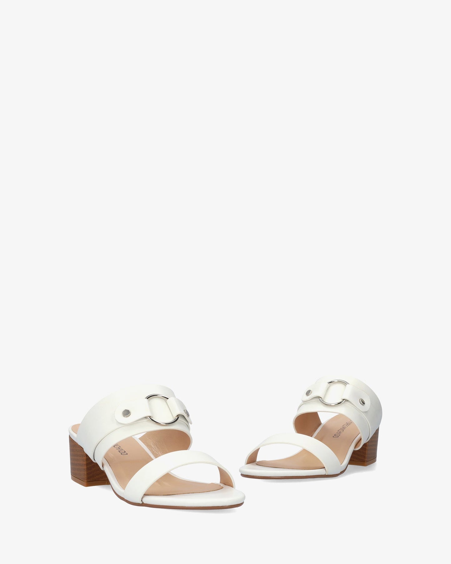 Mule en soft blanco con tacón cuadrado