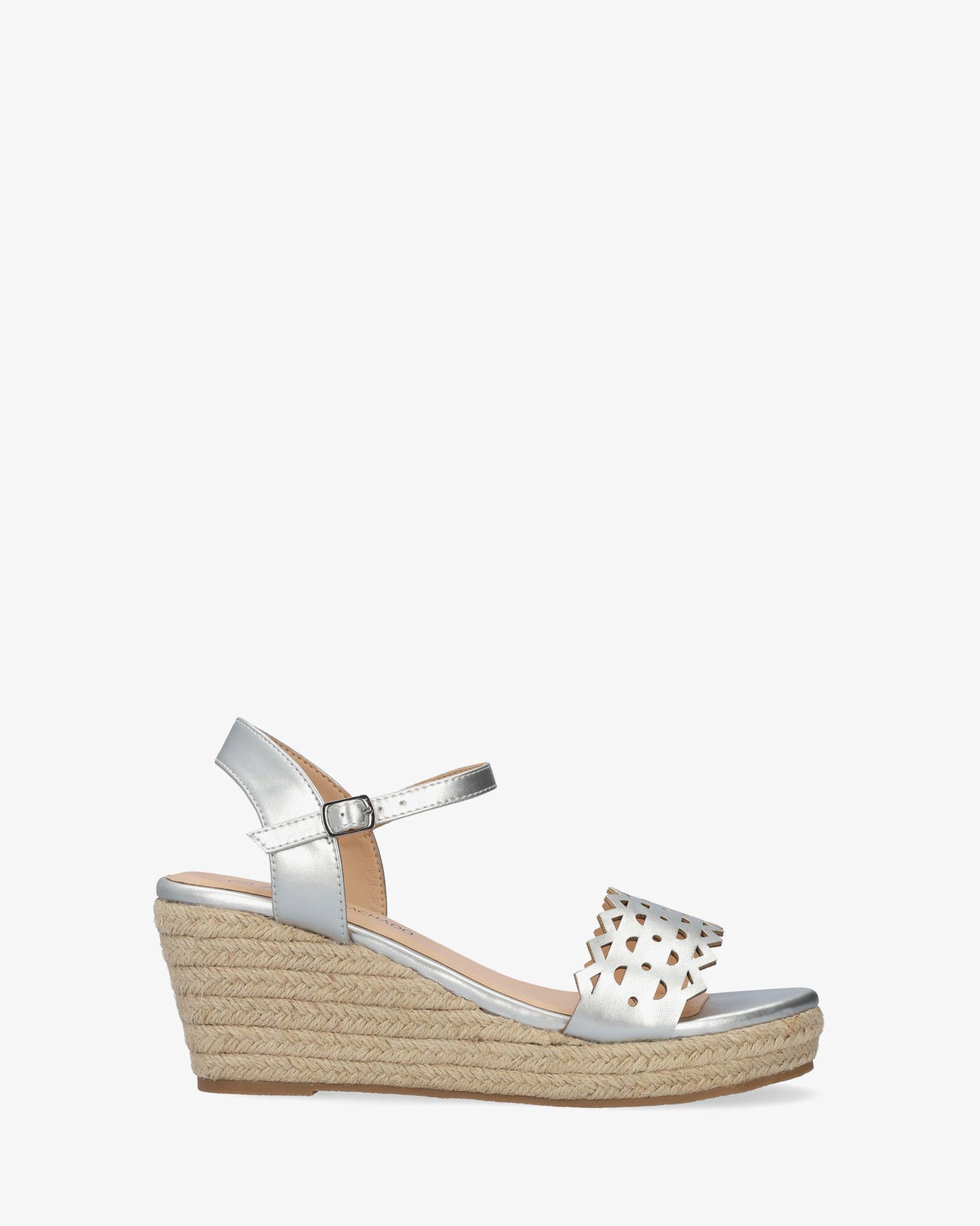 Sandalia en soft plata con cuña en yute