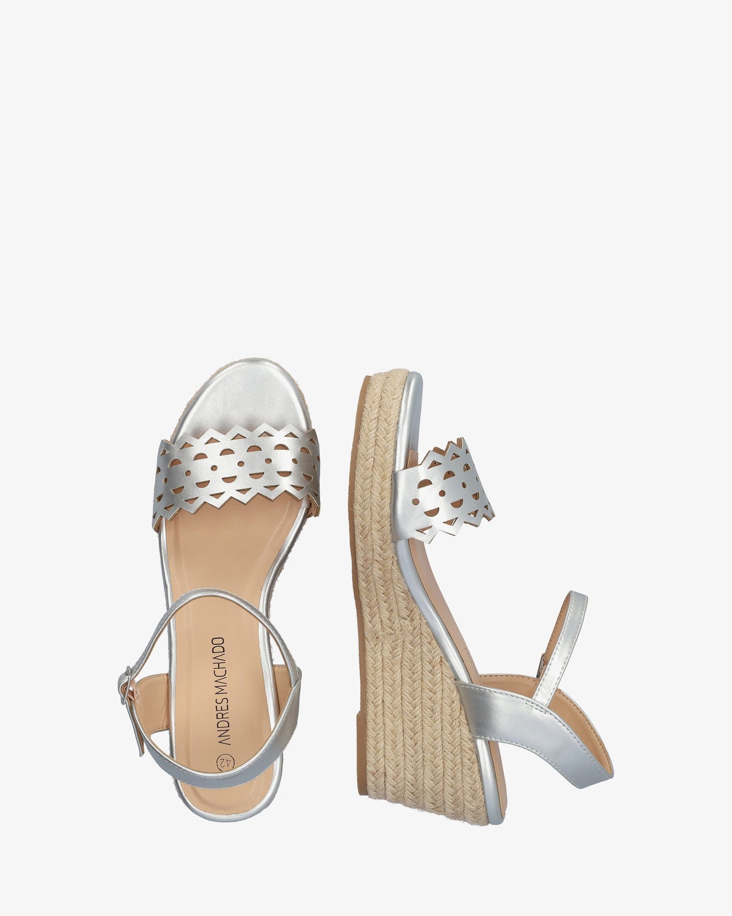 Sandalia en soft plata con cuña en yute