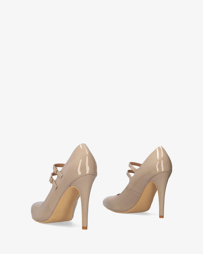 Salón mary jane en charol beige