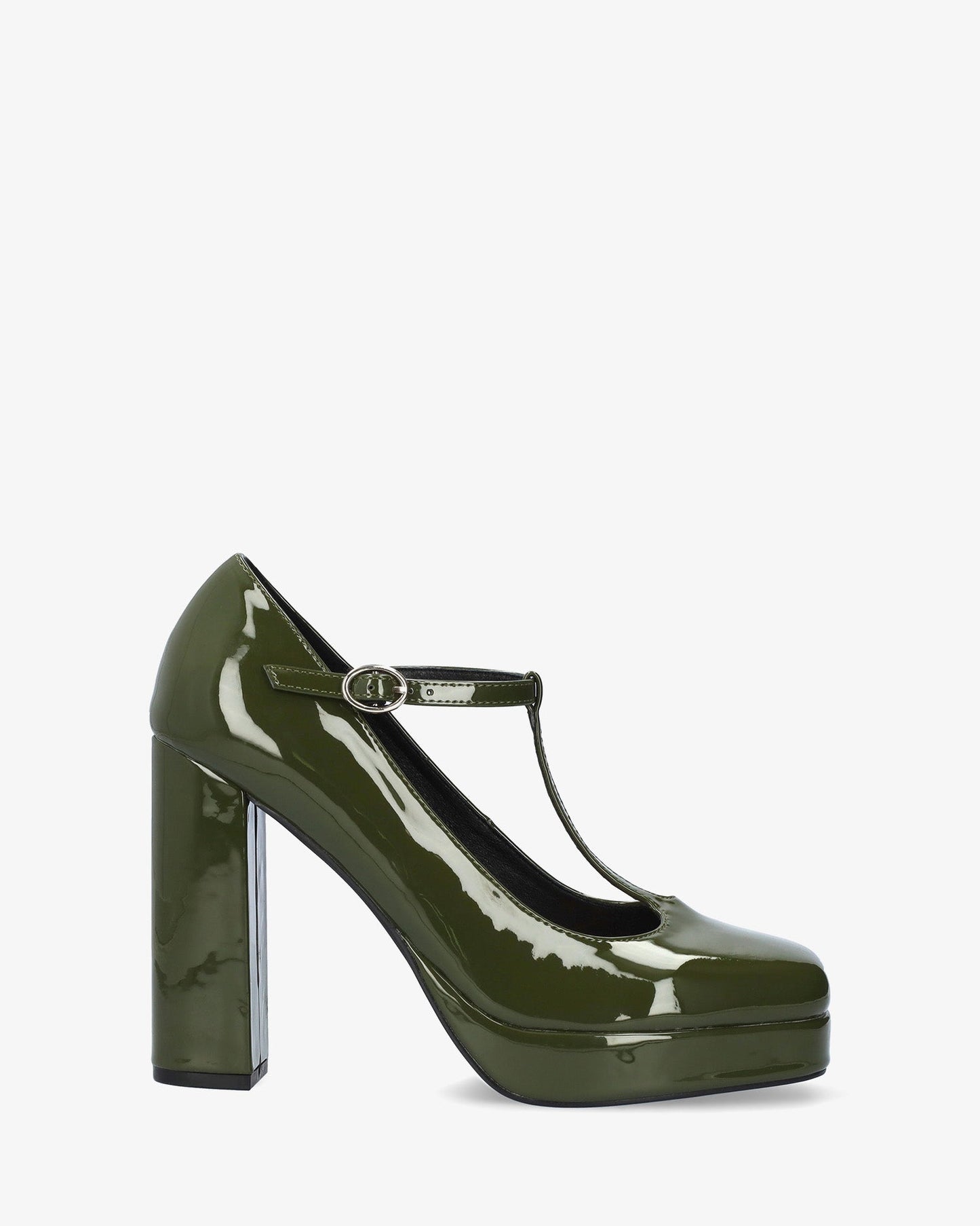 Salome shoe in green patent leather