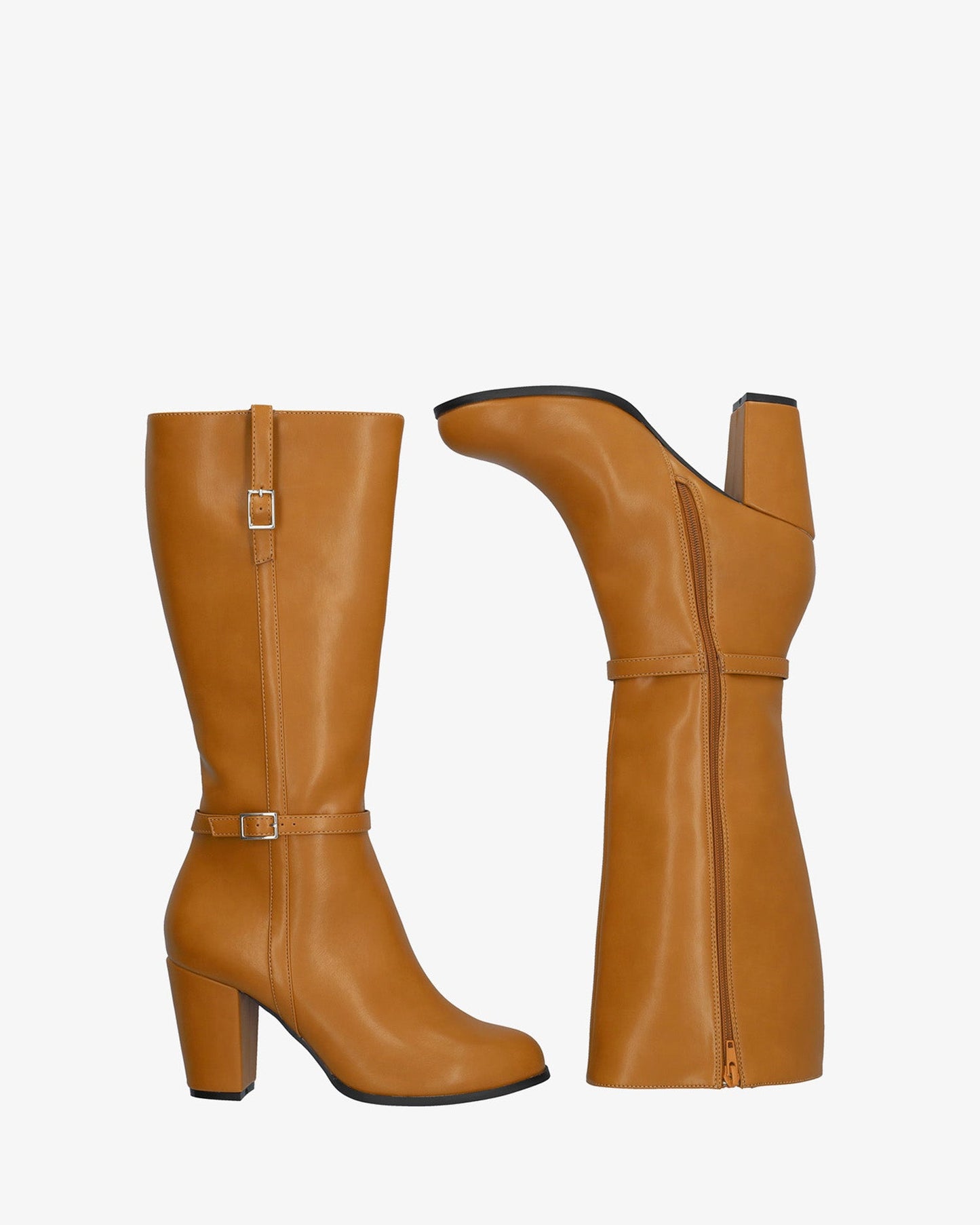 High boot in soft camel