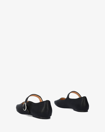 Bailarina mary jane plana en soft negro