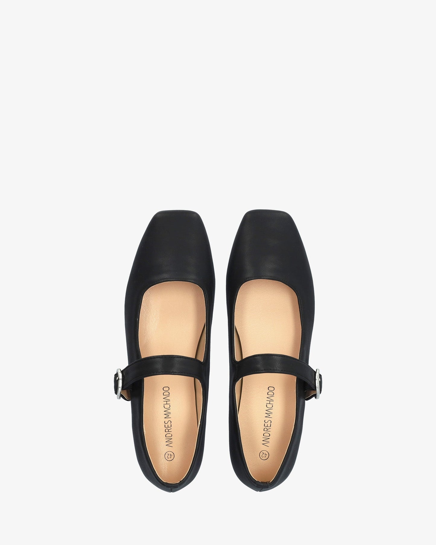 Bailarina mary jane plana en soft negro