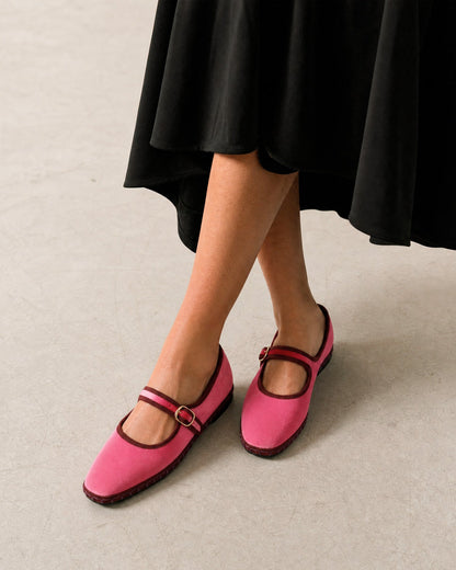 Bailarina de terciopelo en rosa peonía