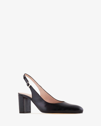 slingback pump in black nappa leather