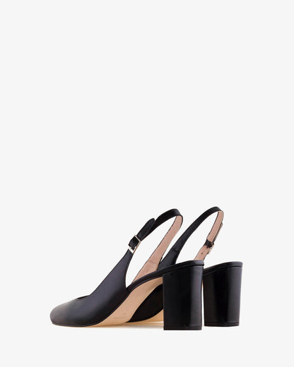 slingback pump in black nappa leather
