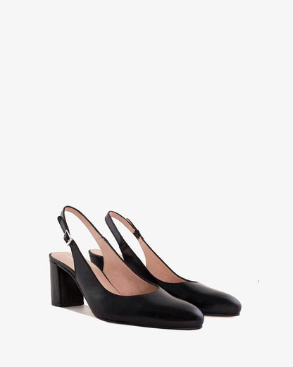 slingback pump in black nappa leather