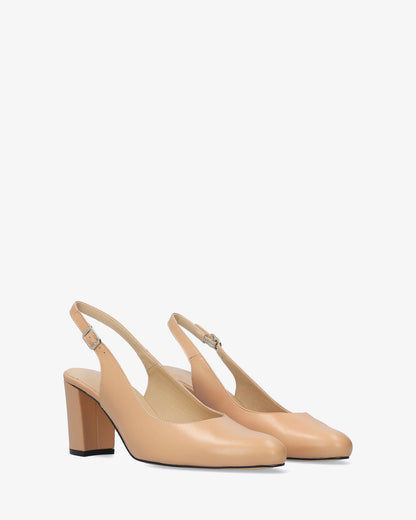Slingback pump in nude nappa leather