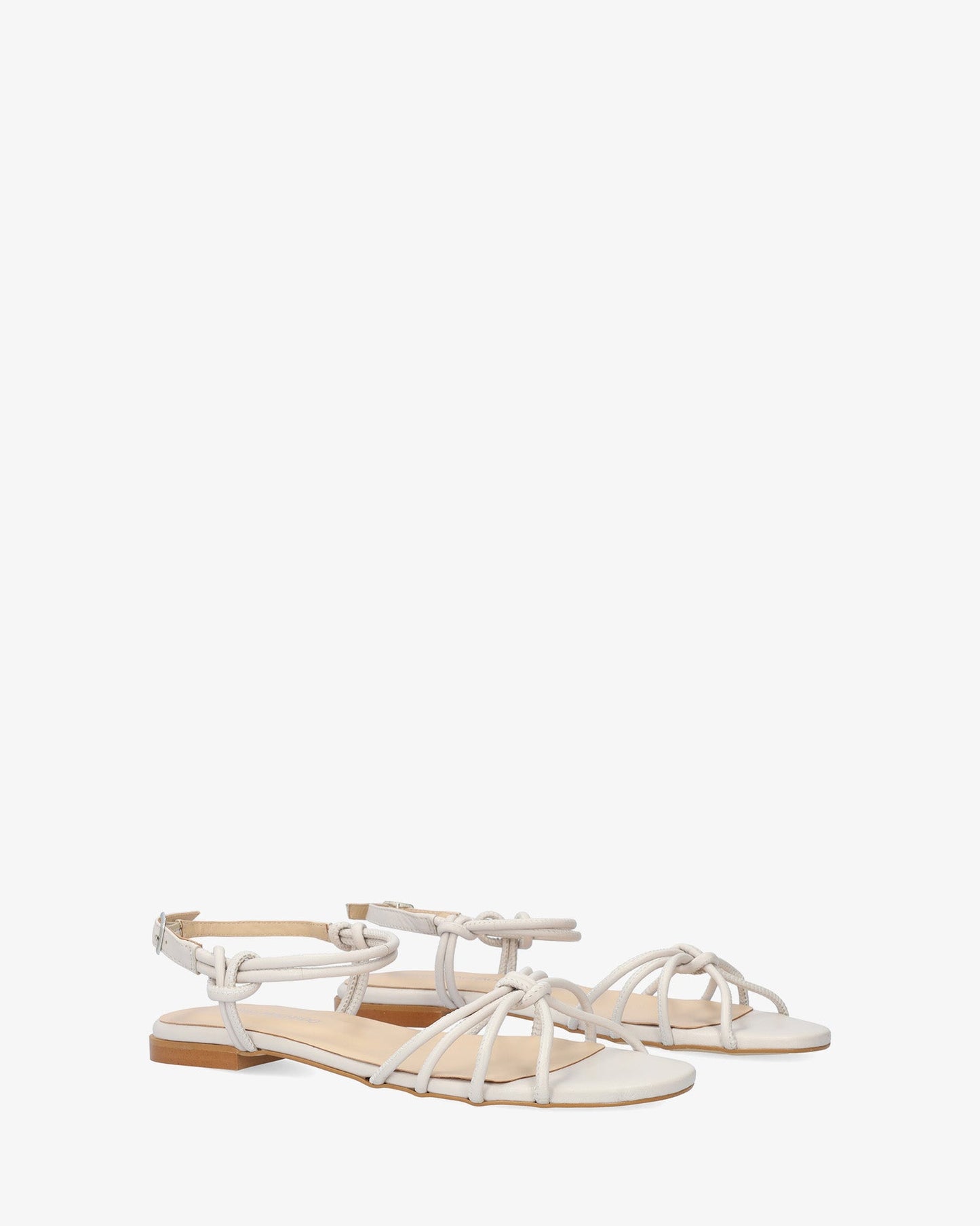 Flat sandal in grey leather