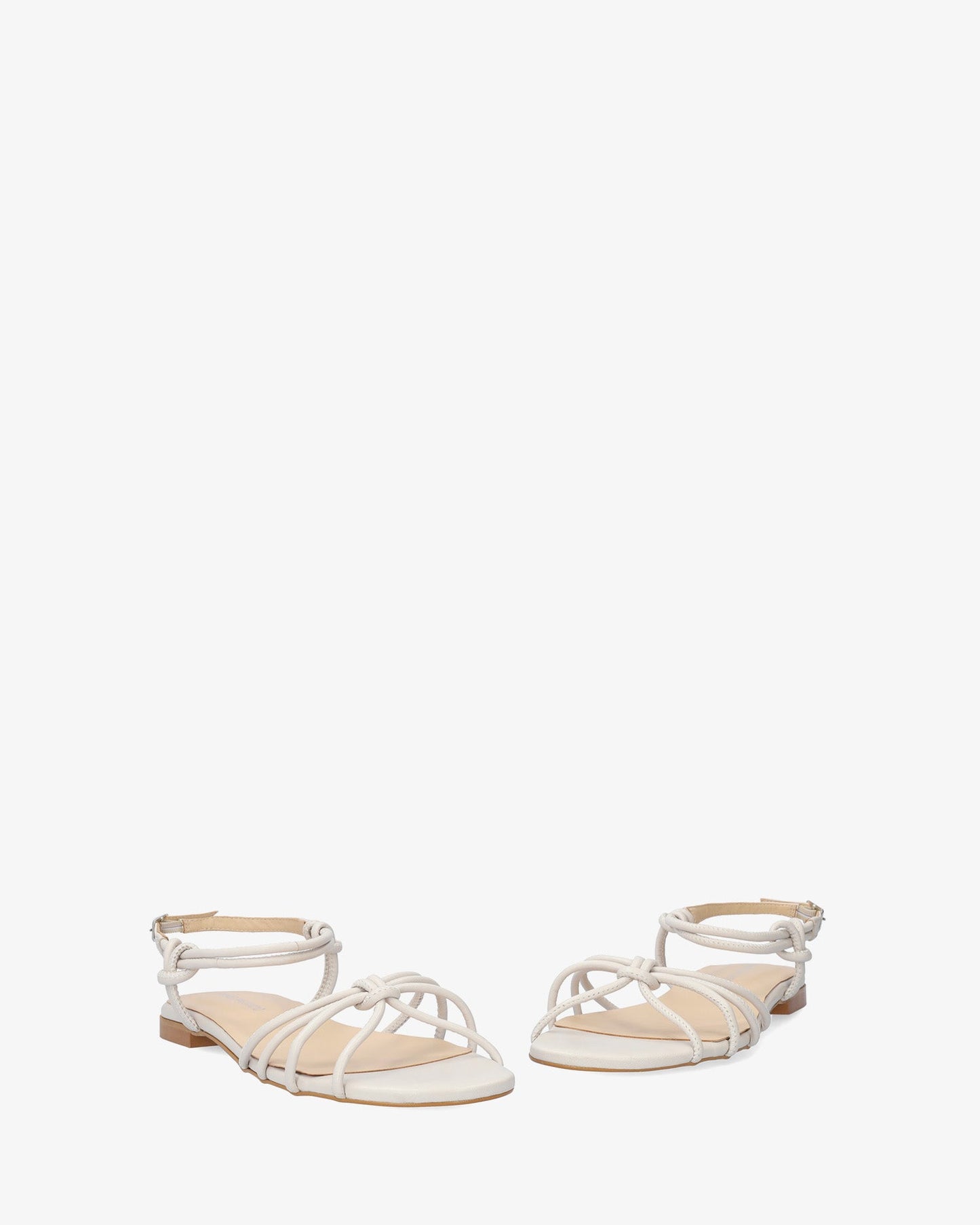 Flat sandal in grey leather