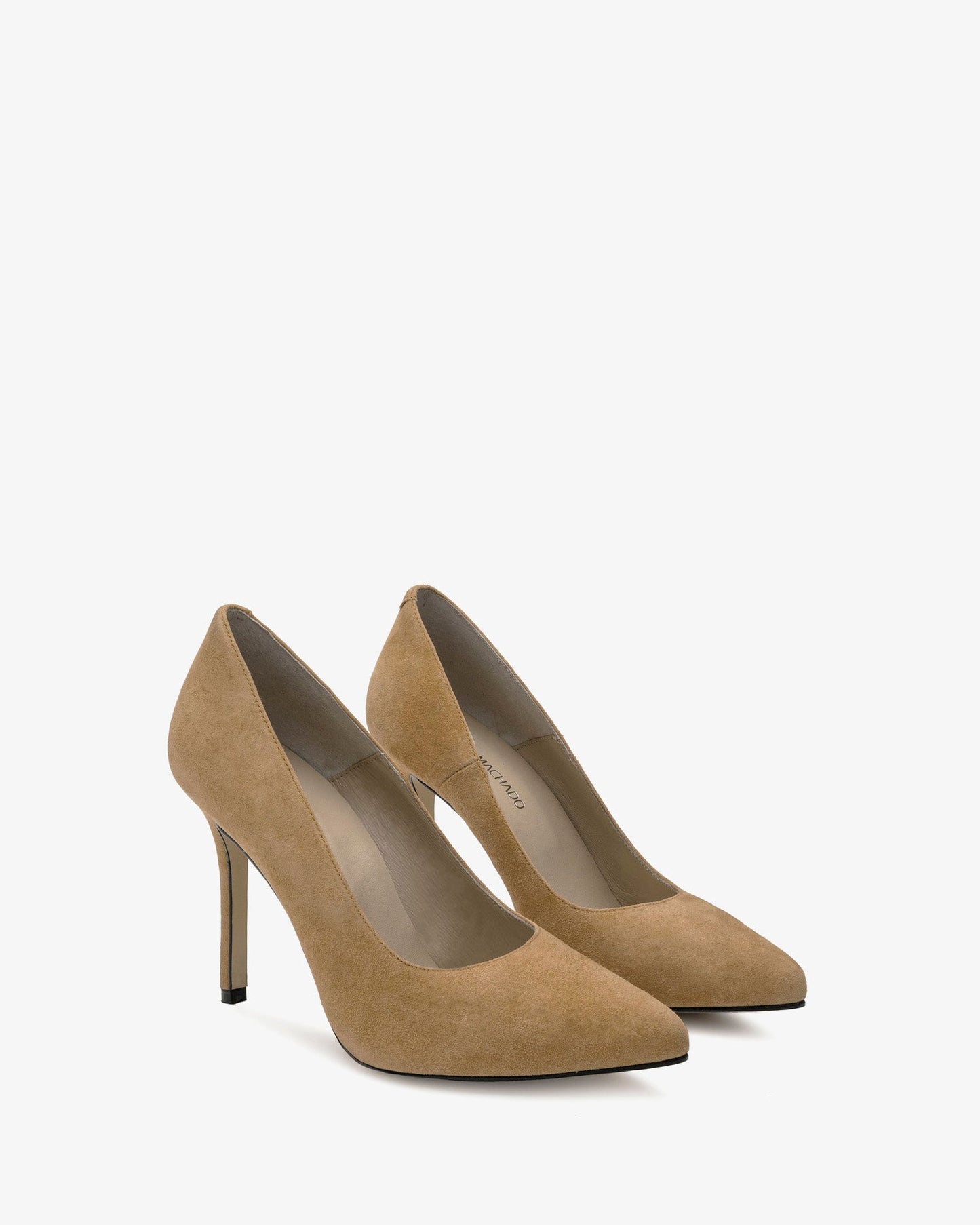 Zapato tacón de ante camel
