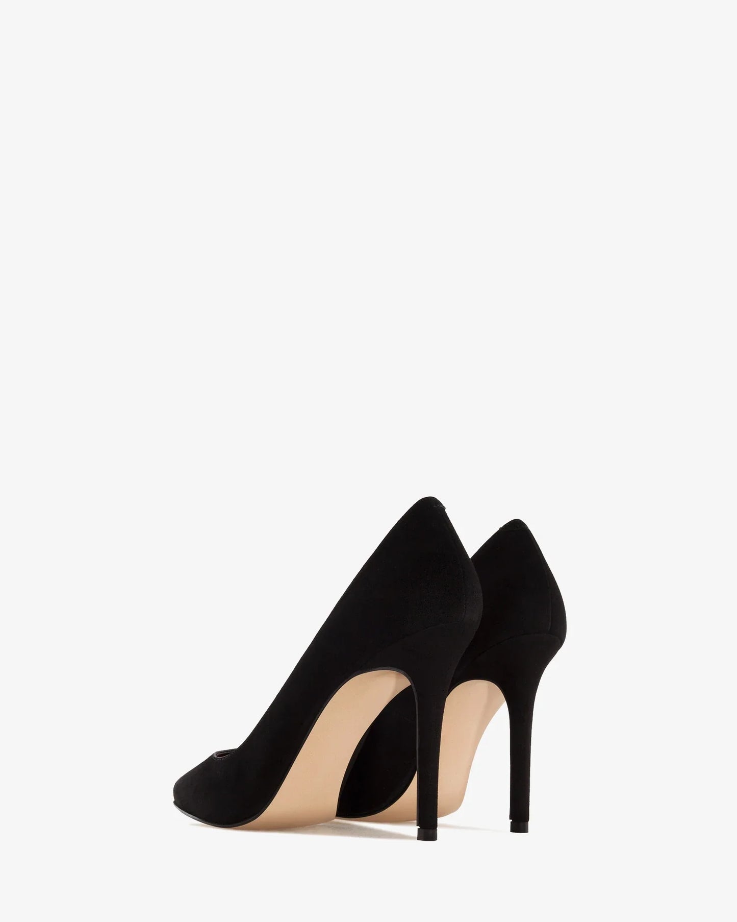 Black suede heeled shoe