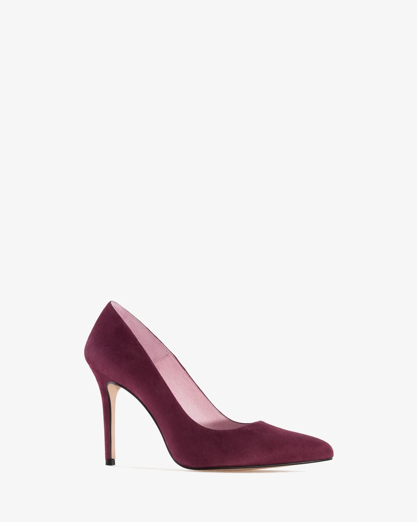 Wine suede heeled shoe