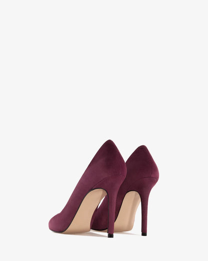 Wine suede heeled shoe