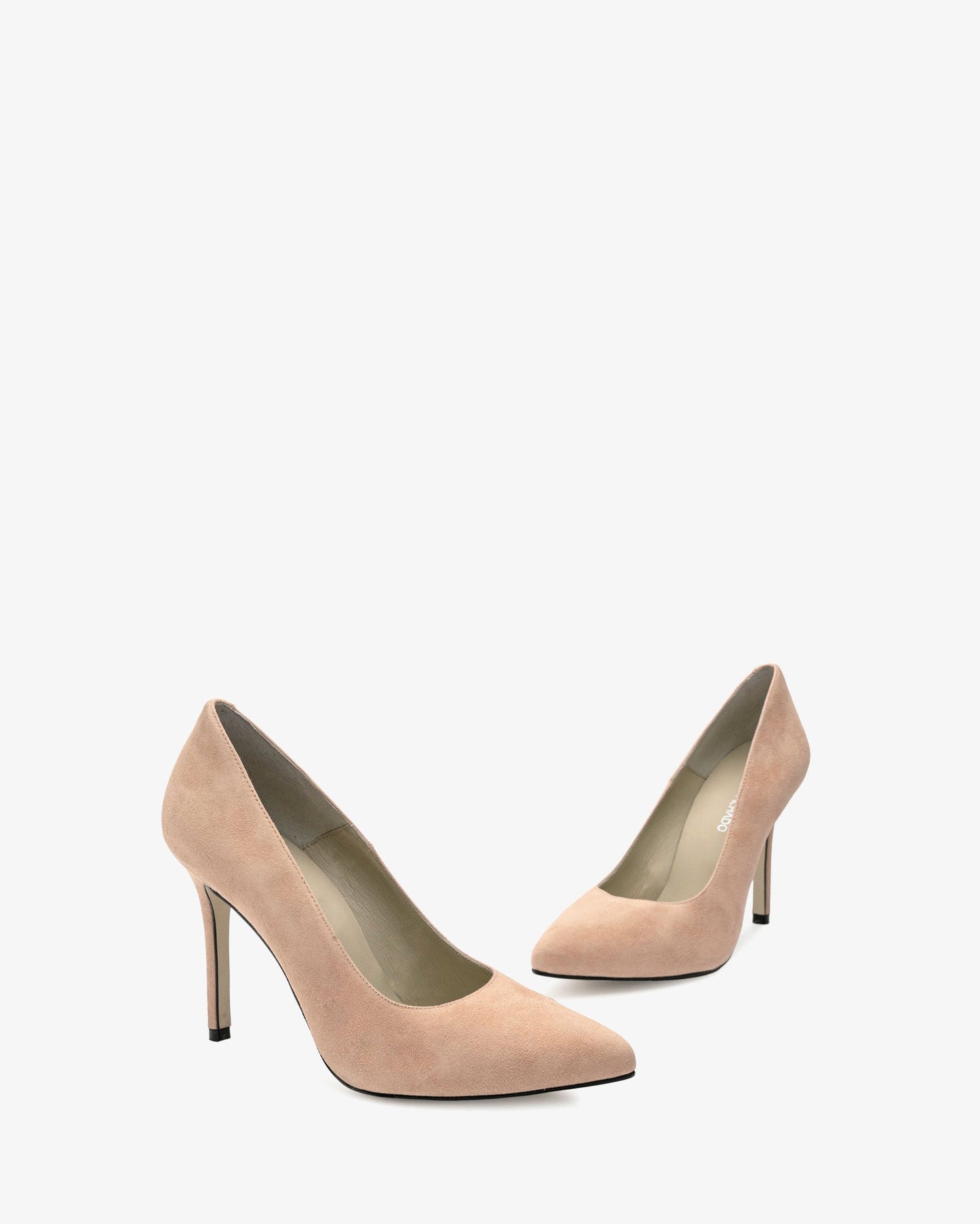 Pink suede heeled shoe