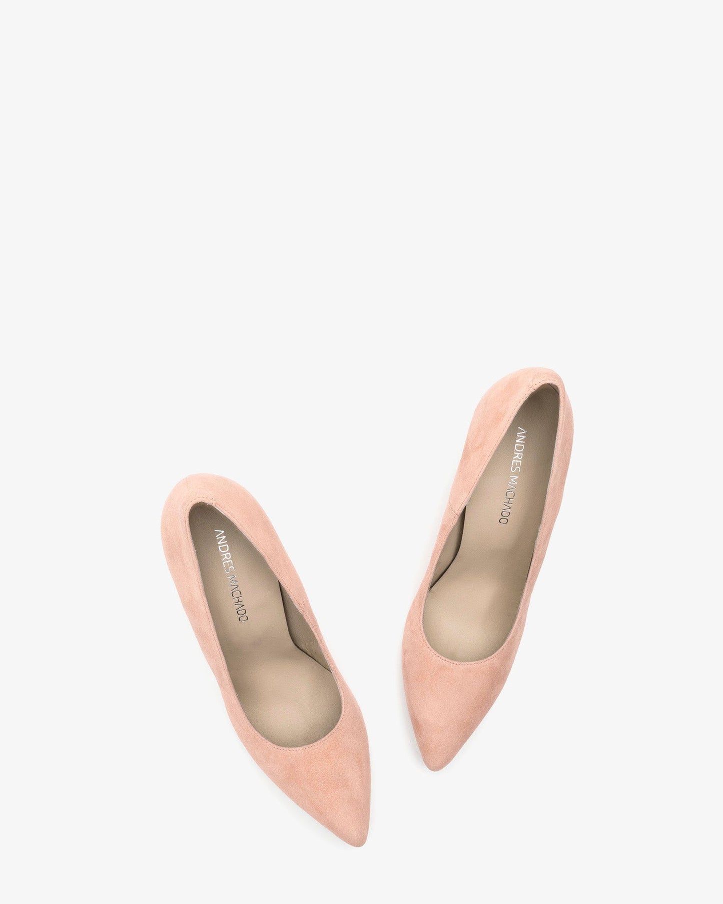 Pink suede heeled shoe
