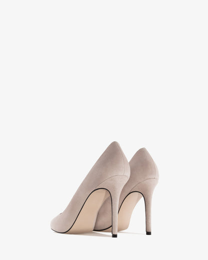 Zapato tacón de ante taupe