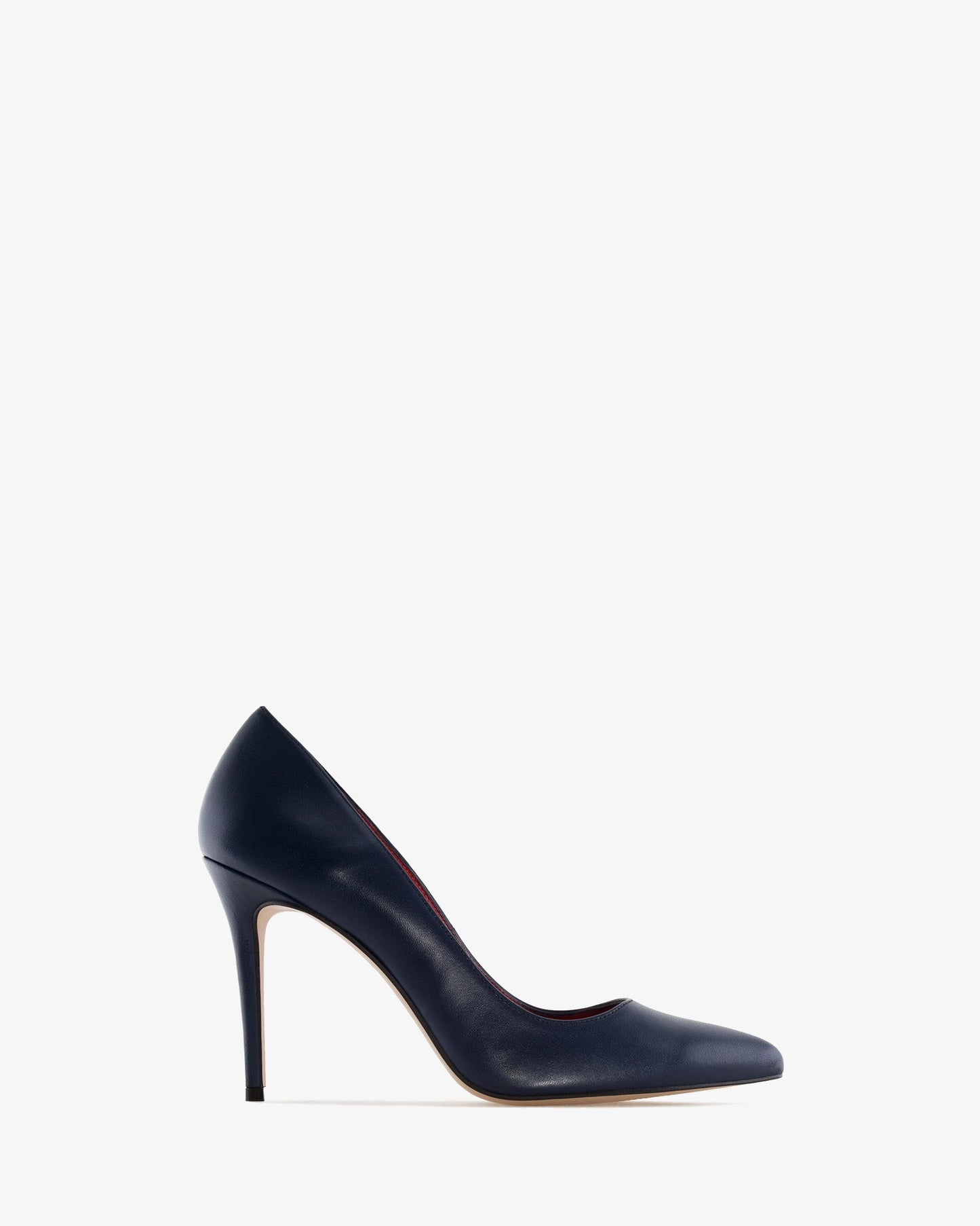 Navy nappa leather heeled shoe