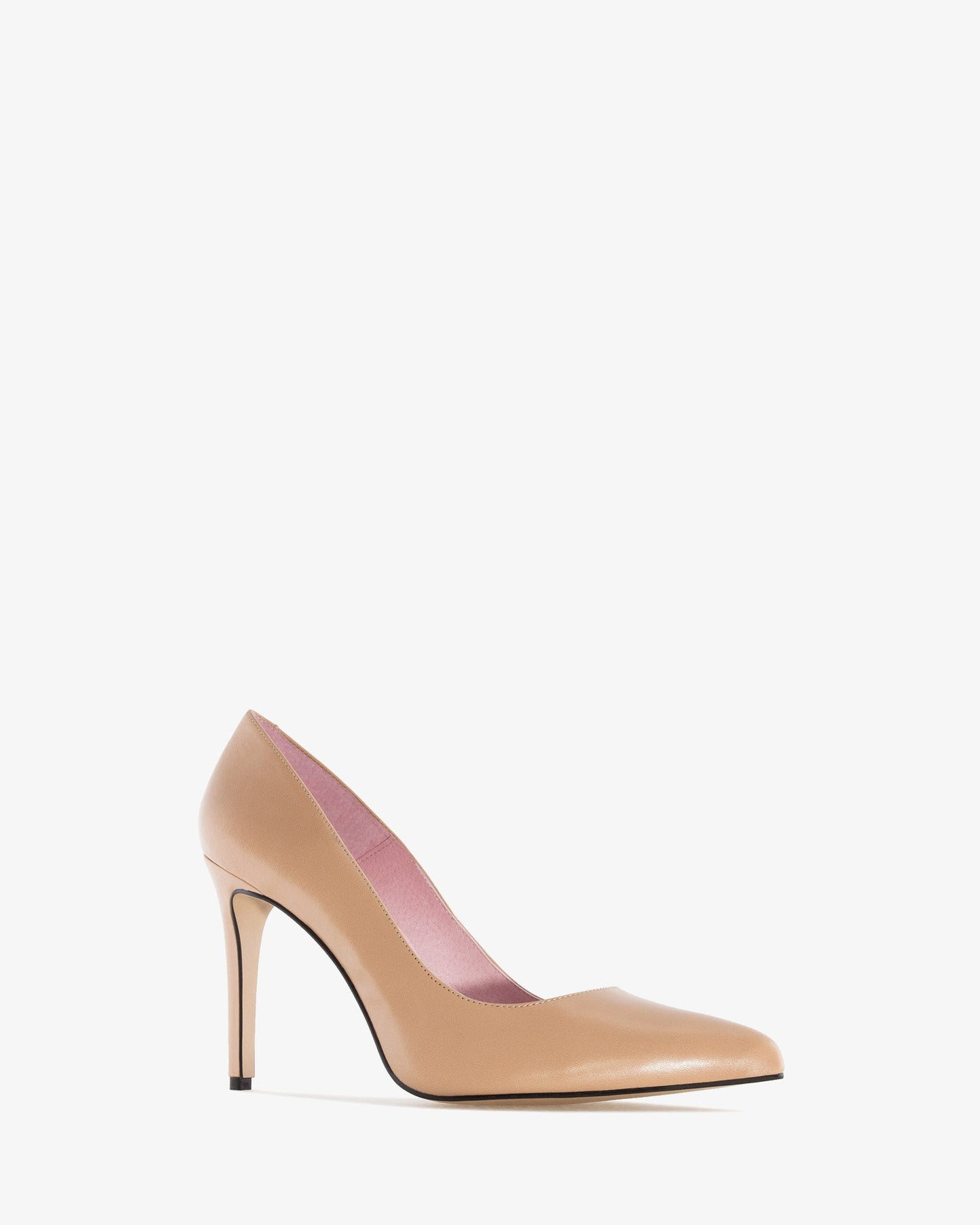Nude nappa leather heeled shoe