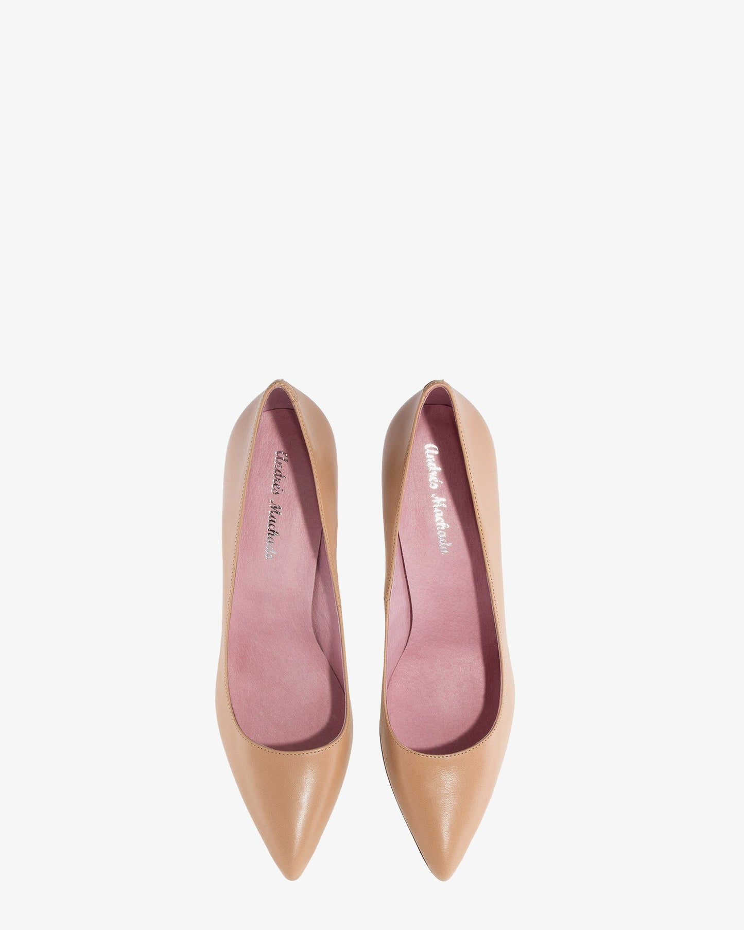 Nude nappa leather heeled shoe