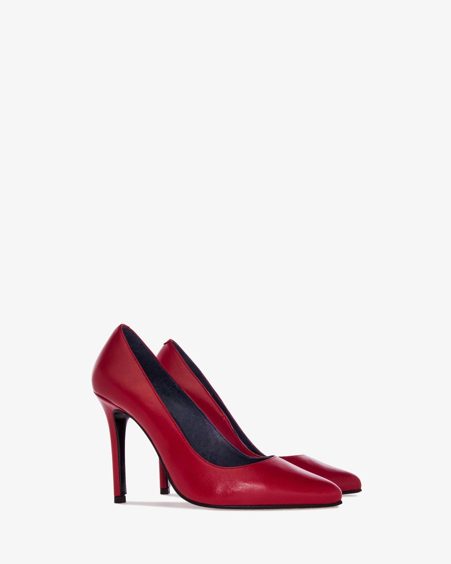 Wine-colored nappa leather heeled shoe