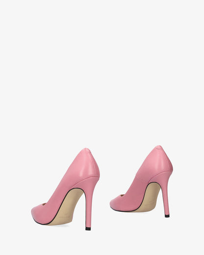 Pink nappa leather high heel shoe