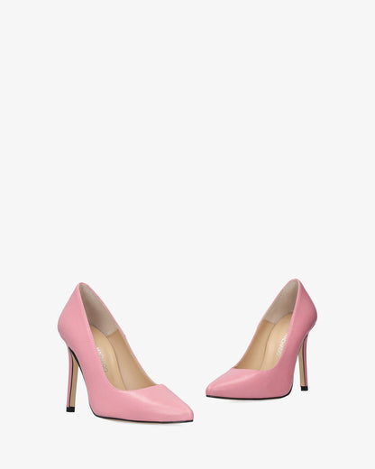 Pink nappa leather high heel shoe