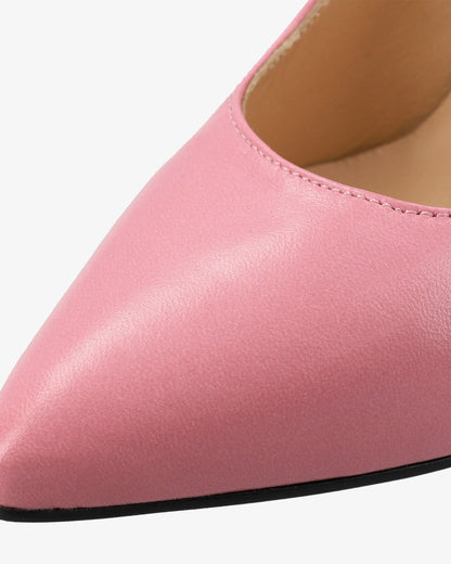 Pink nappa leather high heel shoe