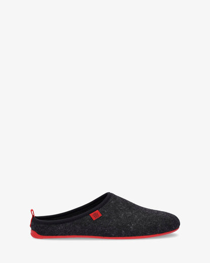 Zapatillas unisex en tejido fieltro negro