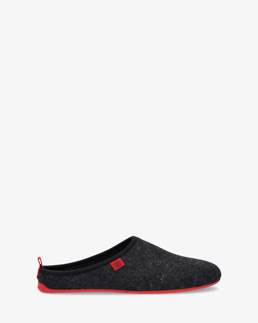 Zapatillas unisex en tejido fieltro negro